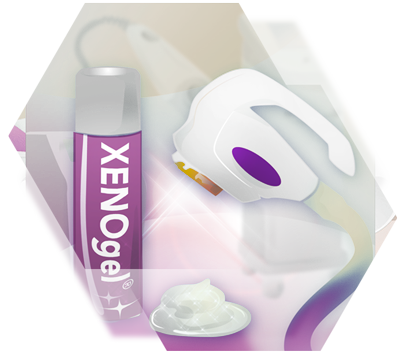 grafic of the XENOgel Technology for permanent hair removal