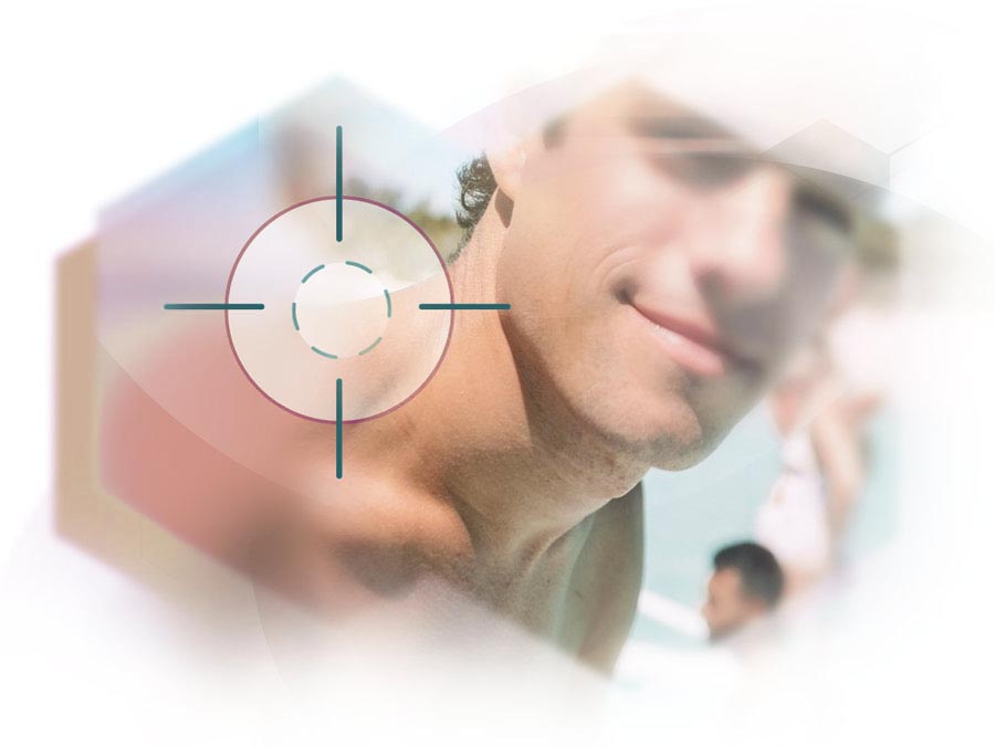 Photo Man hairless neck focus point