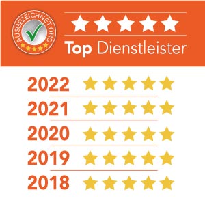 Top Diensteister Badge ausgezeichnet.org Badge